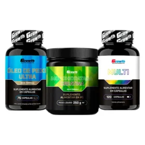 Kit Creatina Monohidratada 250g, Multivitamínico 120 caps e Óleo de Peixe Ultra 75 caps