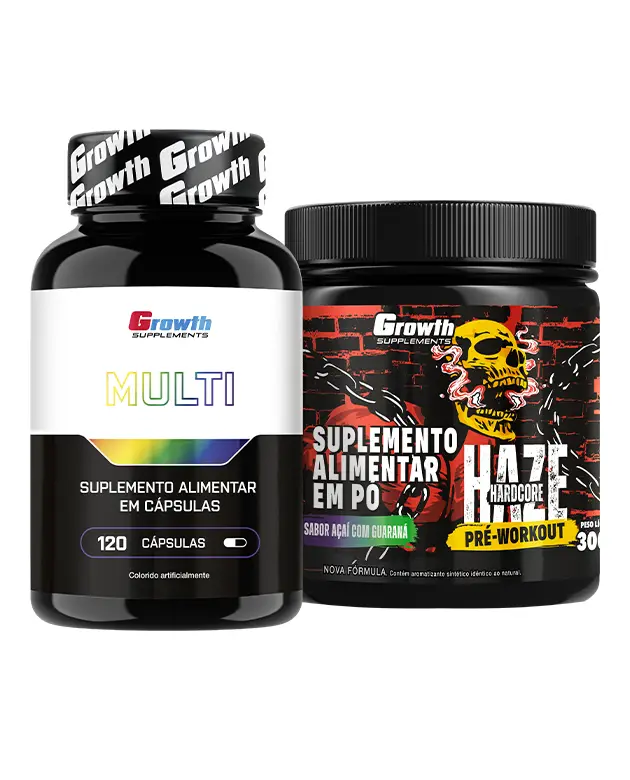 Kit Multivitamínico 120 caps e Pré-Treino Haze 300g