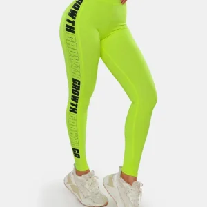Legging Amarelo Neon Ad Recorte Logo Growth