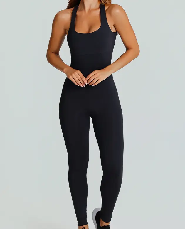 Macacão Growth Longo Costas Cruzadas Preto