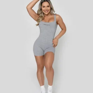 Macaquinho Growth Detalhe Costas C/Tira Cinza Mescla