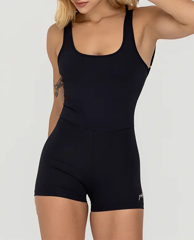 Macaquinho Growth Tira Em V Costas Preto