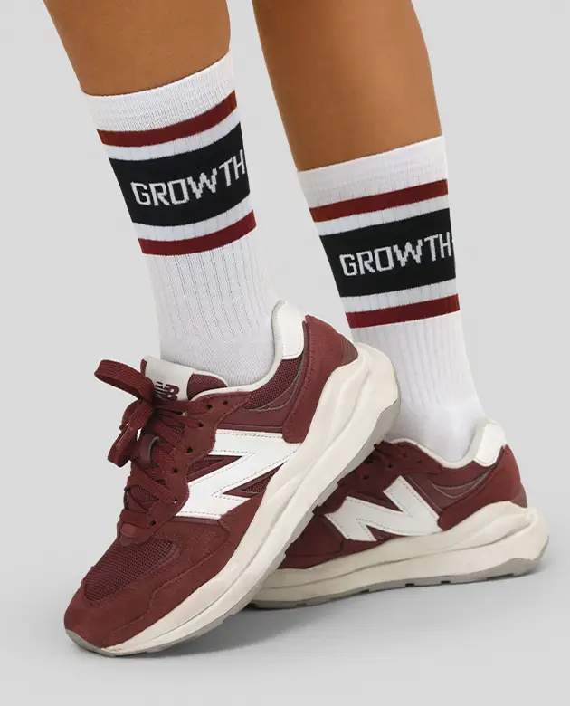 Meia Premium Cano Alto Branca Com Faixas