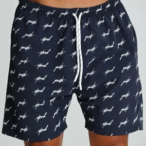 Short banho Growth Estampado Marinho com Off White