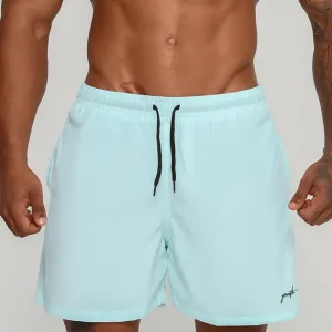 Short Banho Growth Manuscrito Azul Turquesa