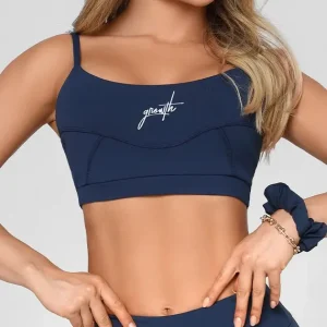 Top Growth Cut Manuscrito Azul Marinho