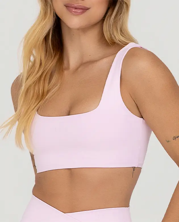 Top Growth Decote Profundo Costas Rosa Claro