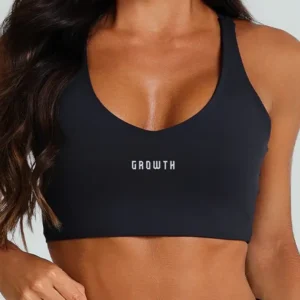 Top Growth Tiras Cruzadas Costas Preto