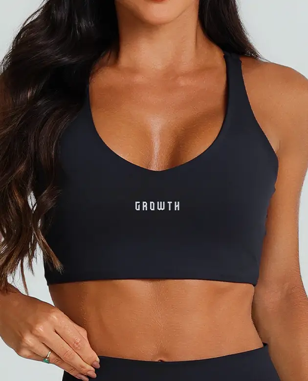 Top Growth Tiras Cruzadas Costas Preto